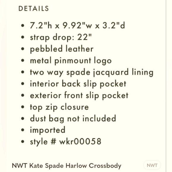 kate spade Bags Nwt Kate Spade Harlow Crossbody Black Pebbled Leather Purse Shoulder Bag